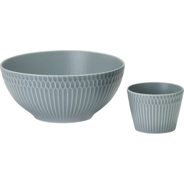 小田陶器 さざなみ 爽麺セット ブルーグレー ODA05-3053B