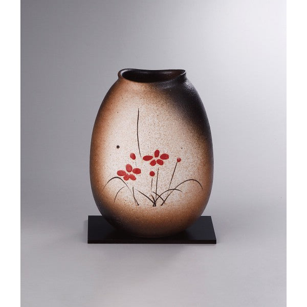信楽焼 手描き華絵 花瓶 sha-233