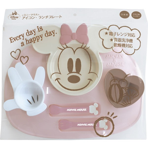 ギフト好適品 アイコンランチプレート ミニーマウス×ピンクベージュ 307009