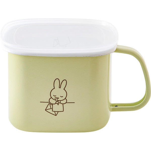 富士ホーロー ミッフィーパステル 角型みそポット ペールグリーン MFP-KP.PG