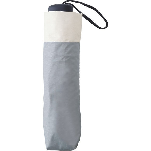 ギフト好適品 ジミージー 晴雨兼用UV加工 折りたたみ傘(55cm) グレー・オフホワイト1 1759905