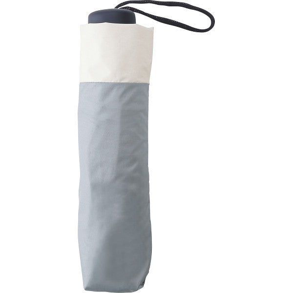 ギフト好適品 ジミージー 晴雨兼用UV加工 折りたたみ傘(55cm)遮熱タイプ グレー・オフホワイト2 1759911