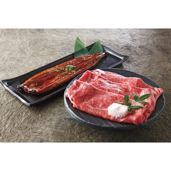ギフト好適品 神戸ビーフ(モモすき焼き肉)&鹿児島県産うなぎ蒲焼 1780983