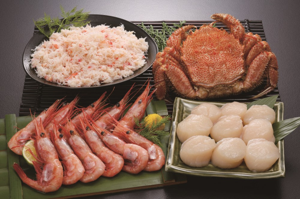 【北海道直送】 カネコメ田中水産 毛がに・甘えび・ほたて・おおずわいがにほぐし身セット 【全国送料込】(沖縄・離島除く)