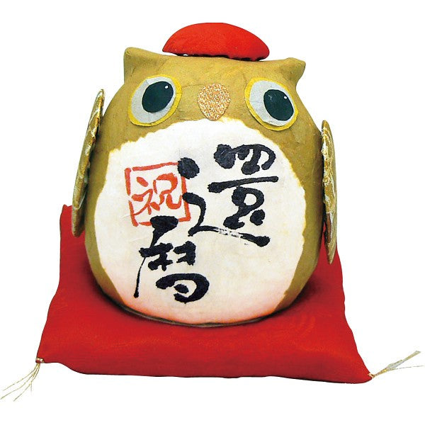 ちぎり和紙　長寿の祝いふくろう 還暦 006-482A