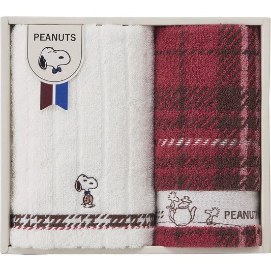 スヌーピーチェック　フェイス・ウォッシュタオルセット TT84253051