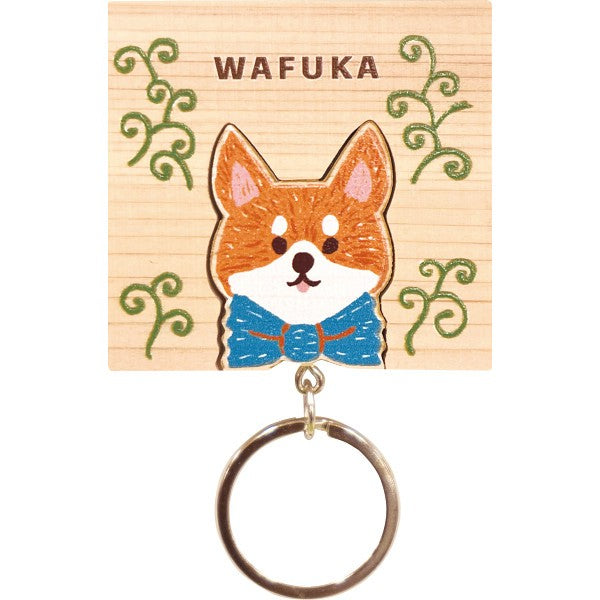 ＷＡＦＵＫＡ　Ｈｉｎｏｋｉ　ｋｅｙｒｉｎｇ（ひのきキーリング） 柴犬 TMK-018