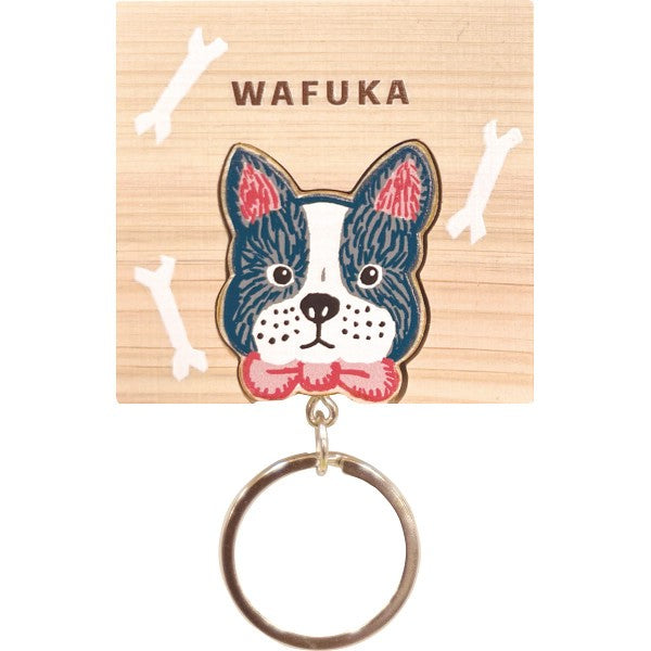 ＷＡＦＵＫＡ　Ｈｉｎｏｋｉ　ｋｅｙｒｉｎｇ（ひのきキーリング） フレンチブルドッグ TMK-022