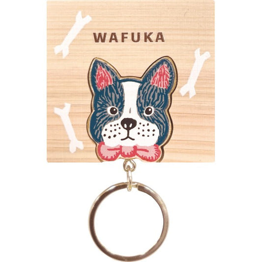 ＷＡＦＵＫＡ　Ｈｉｎｏｋｉ　ｋｅｙｒｉｎｇ（ひのきキーリング） フレンチブルドッグ TMK-022