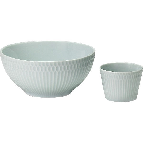 小田陶器　さざなみ　爽麺セット ブルーホワイト ODA05-3053A