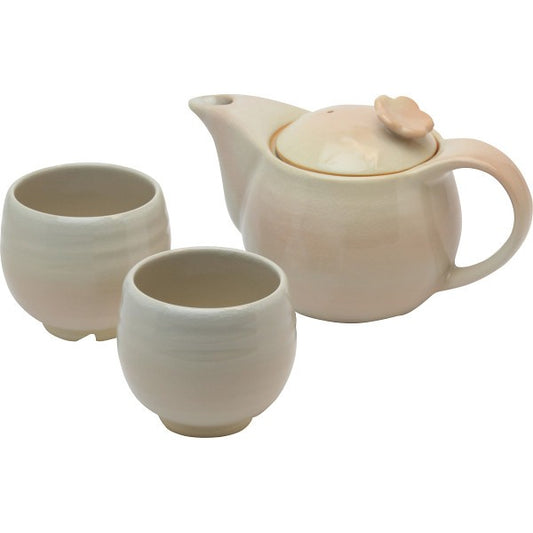 ギフト好適品 萩焼　姫土　茶の間セット（茶コシ付） 06330