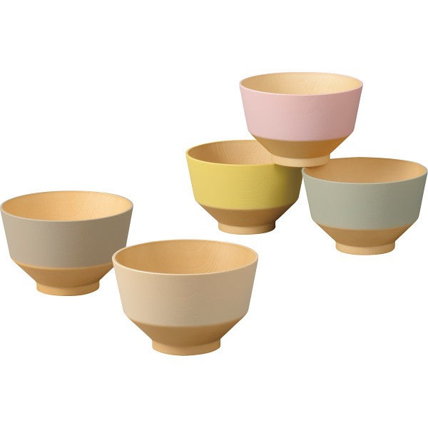 日々色　抗菌汁椀　５客セット 17147