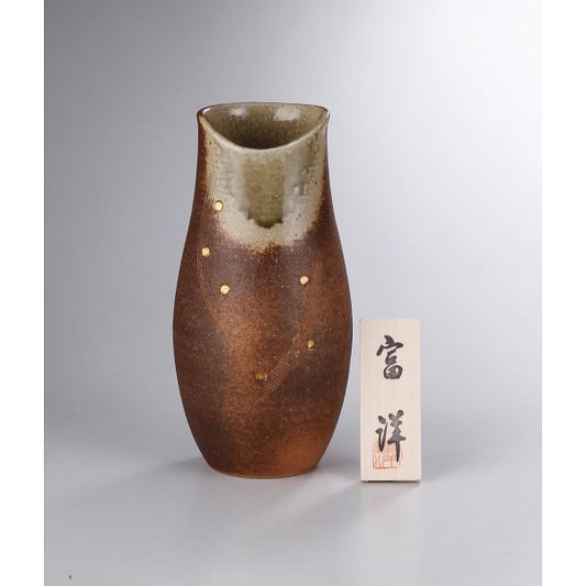 信楽焼　金紋みやび花瓶 sha-232