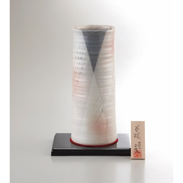 美濃焼　手描工房　１０号円筒型花瓶 YJ15‐04S