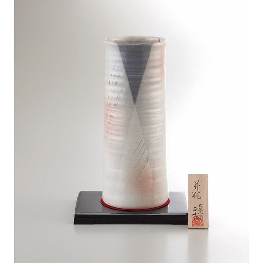 美濃焼　手描工房　１０号円筒型花瓶 YJ15‐04S