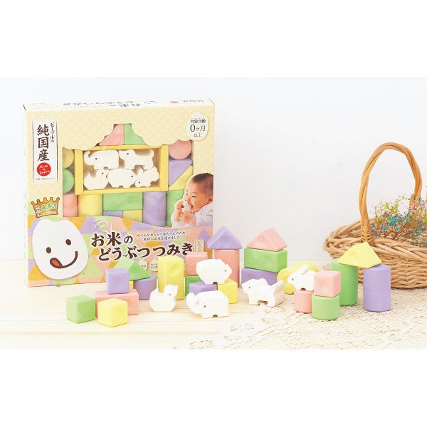 ギフト好適品 ピープル　純国産お米のおもちゃシリーズ　お米のどうぶつつみき　いろどり 025465