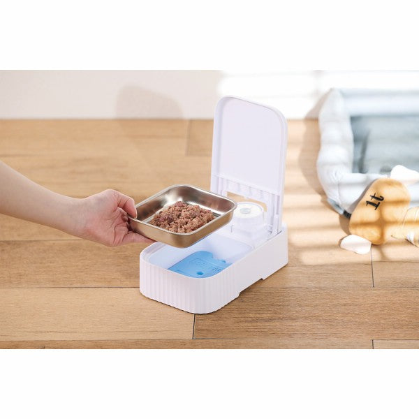 ギフト好適品 エレコム　ダイヤルタイマー式自動給餌器　ウェットフード対応 PET-AF06WH