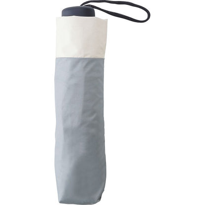 ギフト好適品 ジミージー　晴雨兼用ＵＶ加工　折りたたみ傘（５５ｃｍ）遮熱タイプ グレー・オフホワイト２ 1759911