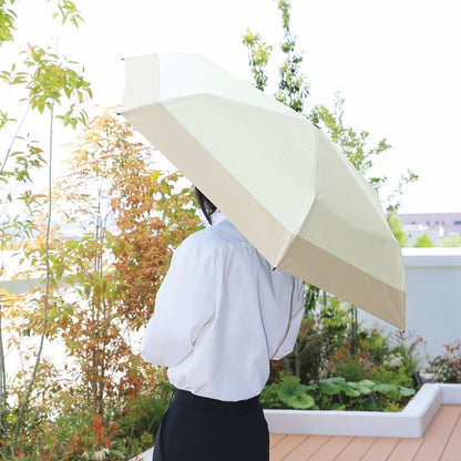 ギフト好適品 ジミージー　晴雨兼用ＵＶ加工　折りたたみ傘（５５ｃｍ）遮熱タイプ オフホワイト・ベージュ２ 1759909