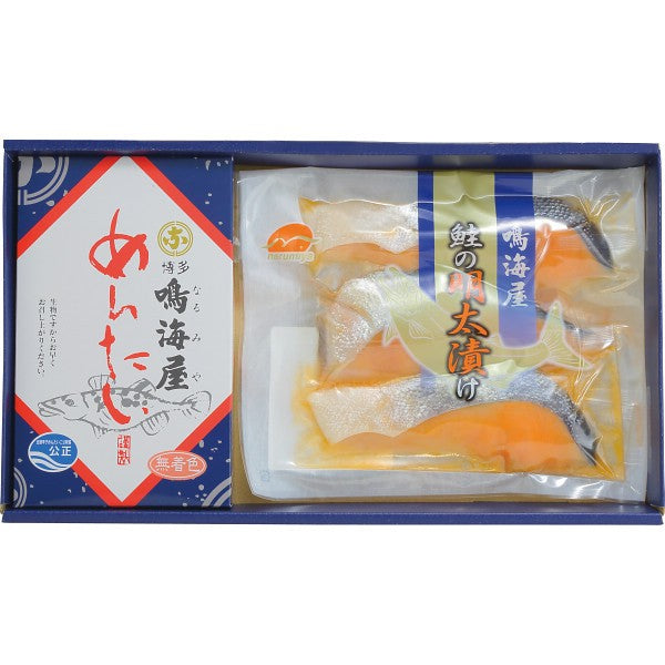 鳴海屋　辛子明太子箱入と鮭の明太漬詰合せ 1780985