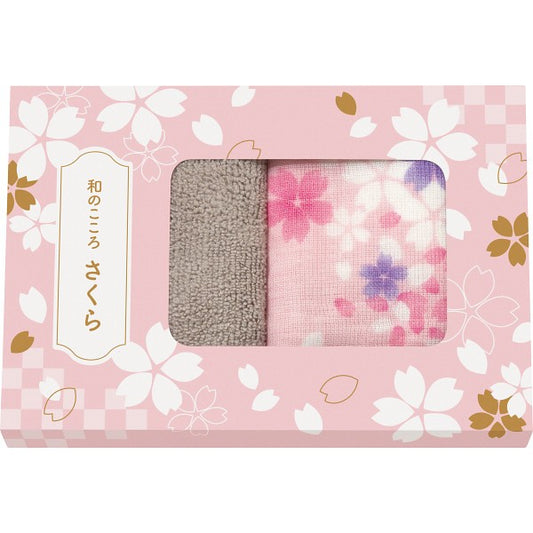 さくら　ガーゼパイルハンカチとマイクロファイバークロスセット 62801