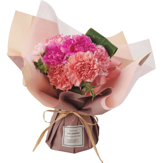 【母の日専用】そのまま飾れる　母の日ブーケ ピンク商品のお届け期間：5.6(水)～5.10(日)。5月6日以降のご注文は「遅れてごめんね」対応となります。