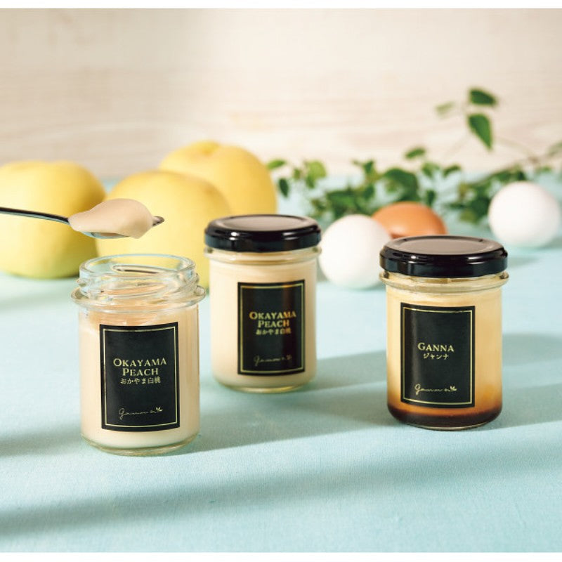 【母の日専用】おかやま白桃と人気ジャンナプリンセット商品のお届け期間：5.6(水)～5.10(日)。4月30日以降のご注文は「遅れてごめんね」対応となります。