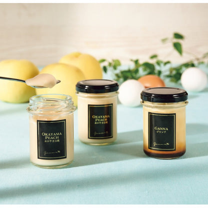 【母の日専用】おかやま白桃と人気ジャンナプリンセット商品のお届け期間：5.6(水)～5.10(日)。4月30日以降のご注文は「遅れてごめんね」対応となります。